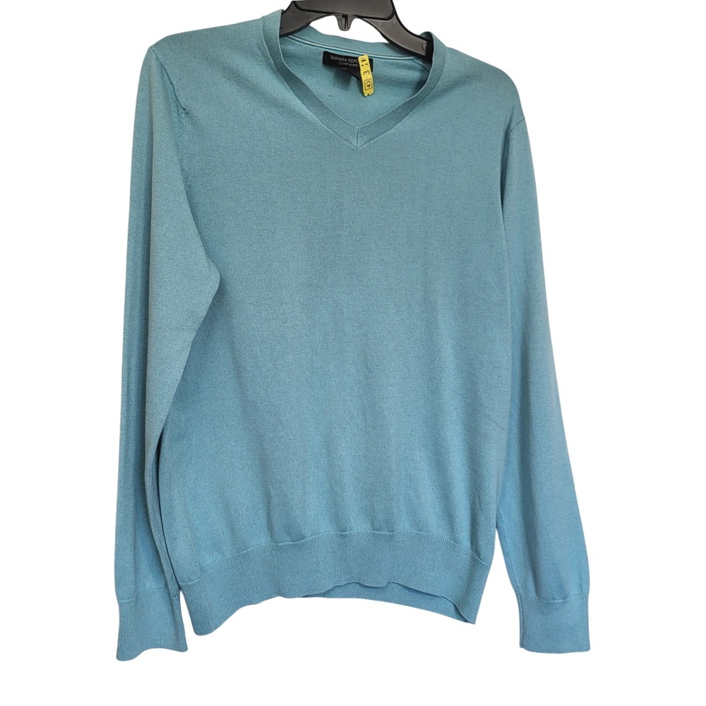 Banana‎ Republic Women's Turquoise Luxury Silk Blend Preppy Sweater Top Medium